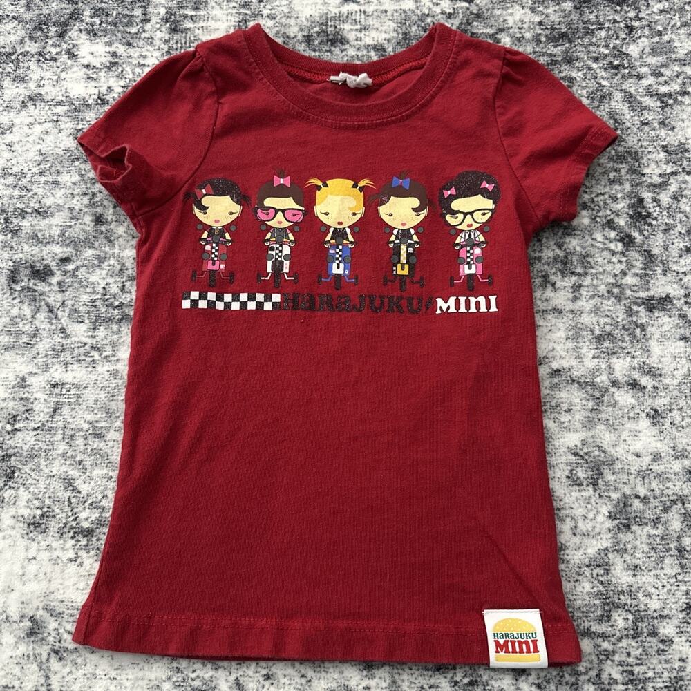 2T Gwen Stefani Harajuku Mini Top No Doubt Lovers Red Nerd Alert Shirt Bikes Tee